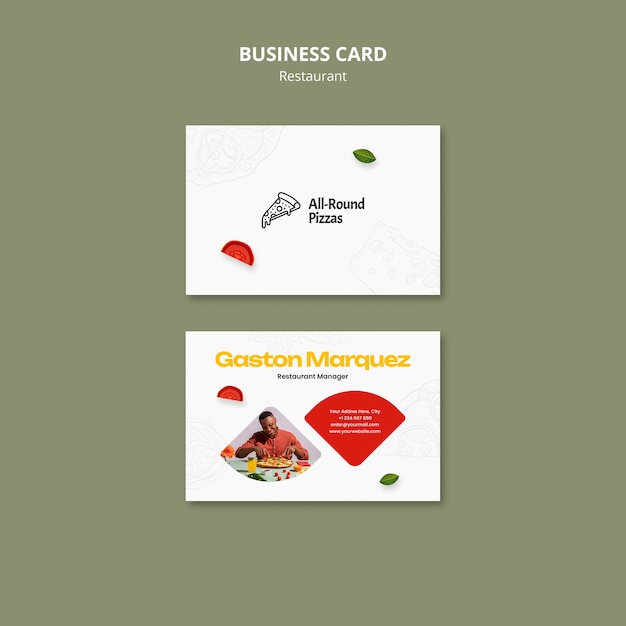 PSD gratuit carte de visite de restaurant de cuisine délicieuse