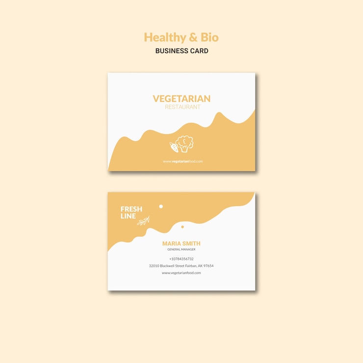 PSD gratuit carte de visite de restaurant végétarien