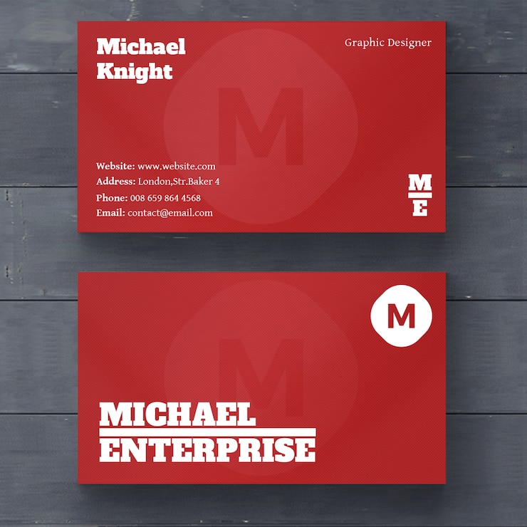 PSD gratuit carte de visite rouge minimale