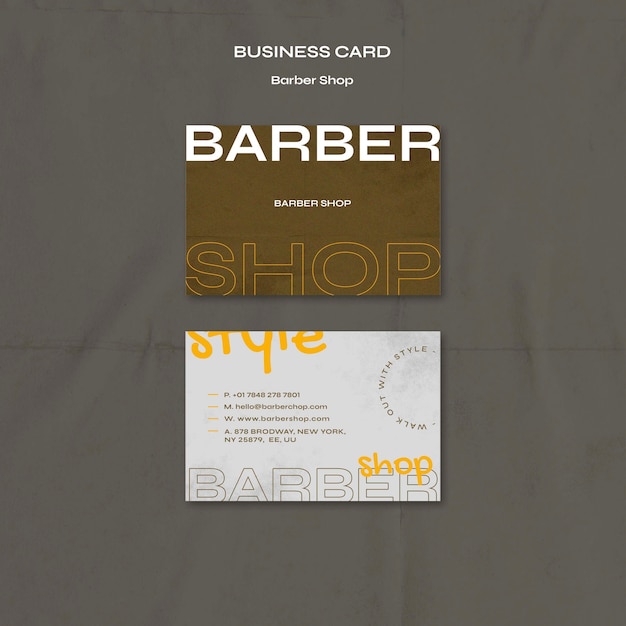 PSD gratuit carte de visite de salon de coiffure texturée