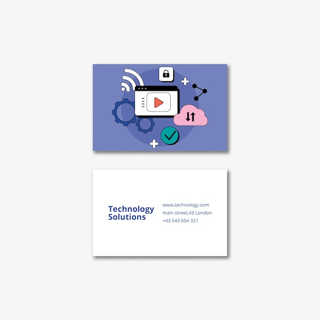 Carte De Visite De Solutions Technologiques De Conception Plate