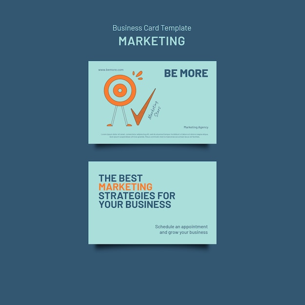 PSD gratuit carte de visite de stratégie marketing design plat