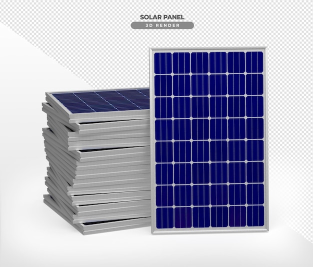 PSD gratuit cartes d'énergie solaire en rendu réaliste 3d