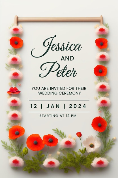 PSD gratuit cartes de voeux d'invitation de mariage style vintage élégant