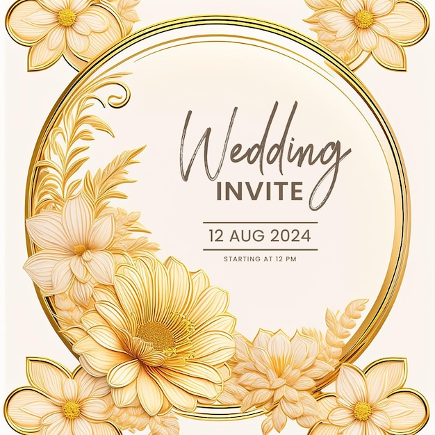 PSD gratuit cartes de voeux d'invitation de mariage style vintage élégant