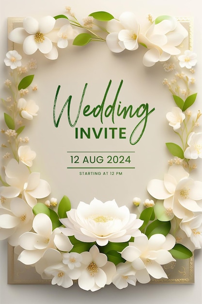 PSD gratuit cartes de voeux d'invitation de mariage style vintage élégant