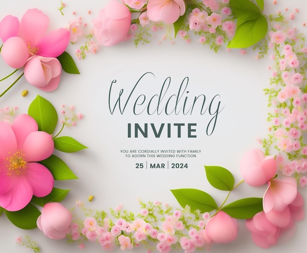 PSD gratuit cartes de voeux d'invitation de mariage style vintage élégant