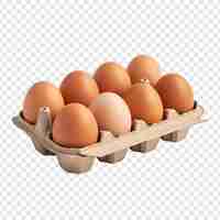 PSD gratuit carton d'œufs isolé sur fond transparent