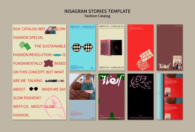 Catalogue de mode de conception plate histoires instagram