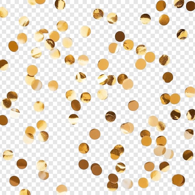 Célébration des confettis dorés Un éparpillage festif de cercles étincelants