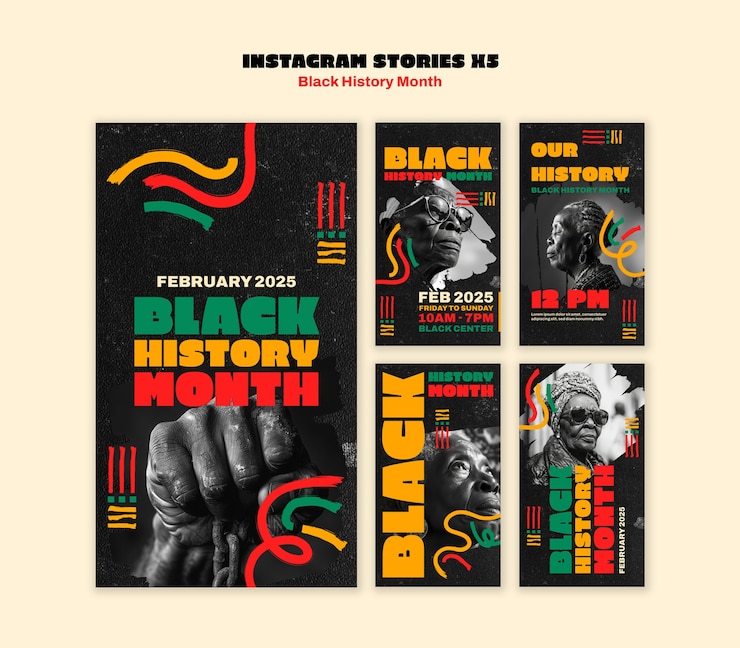 PSD gratuit célébration du mois de l'histoire des noirs