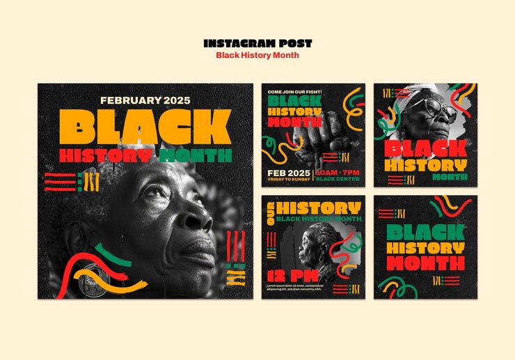 PSD gratuit célébration du mois de l'histoire des noirs