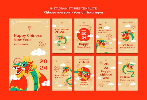 PSD gratuit célébration du nouvel an chinois sur instagram