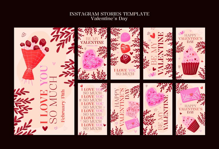 PSD gratuit célébration de la fête de la saint-valentin sur instagram