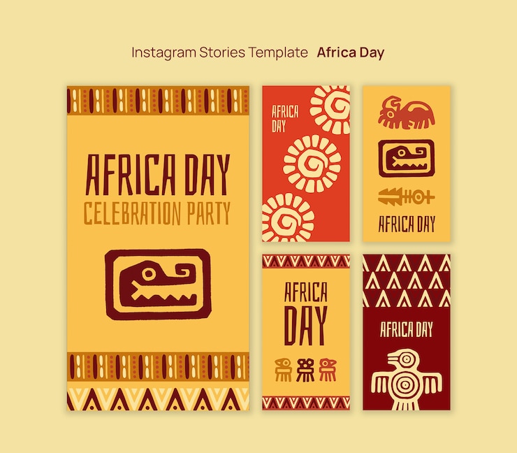PSD gratuit célébration de la journée de l'afrique sur instagram