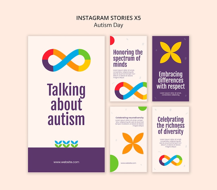 PSD gratuit célébration de la journée de l'autisme sur instagram