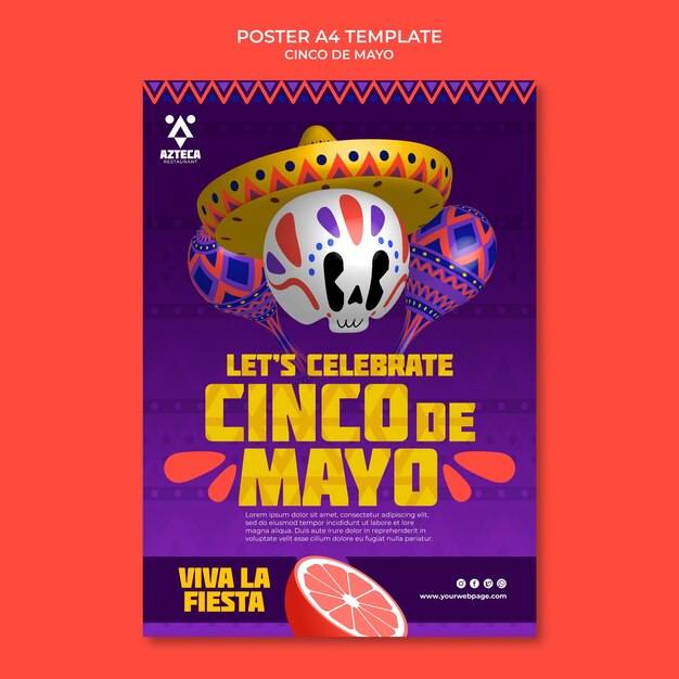 Célébrez le modèle d'affiche de cinco de mayo