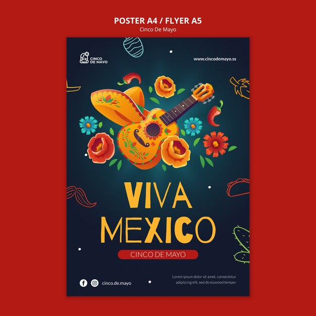 Célébrez le modèle d'affiche de cinco de mayo