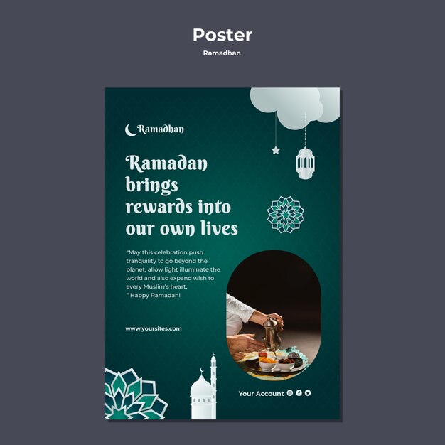 Célébrez le modèle d'affiche de la saison du ramadan
