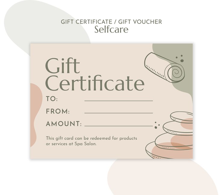 PSD gratuit certificat-cadeau pour les services de spa