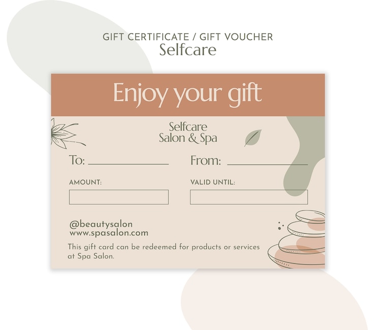 PSD gratuit certificat-cadeau de salon de soins personnels et de spa