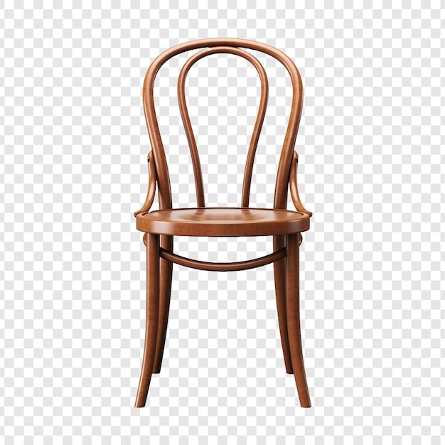 PSD gratuit une chaise en bois courbé isolée sur un fond transparent