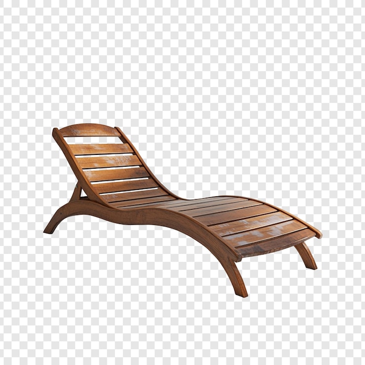 PSD gratuit chaise lounge en bois relaxante pour le confort en plein air