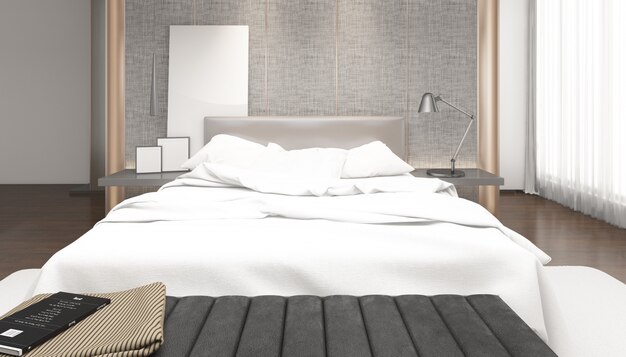 chambre double moderne et lumineuse avec mobilier