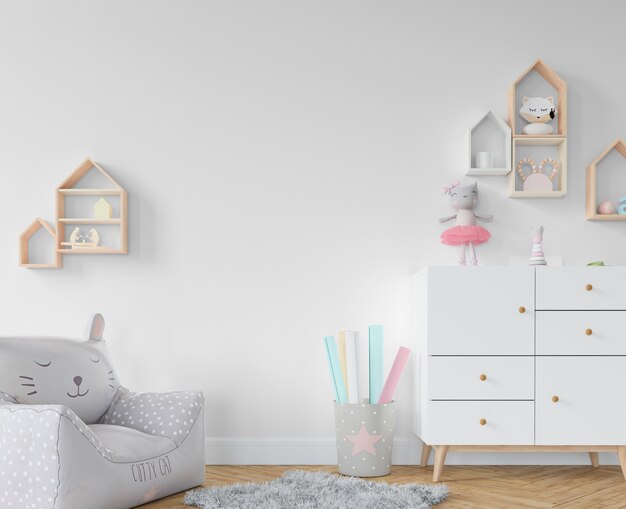 Chambre d'enfant avec étagères et jouets