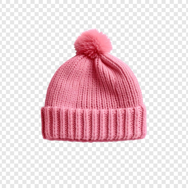 PSD gratuit chapeau tricoté de couleur rose isolé sur fond transparent