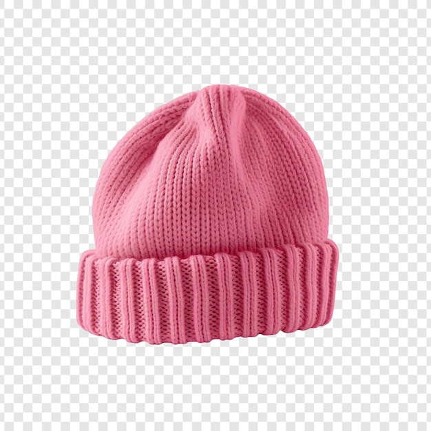 PSD gratuit chapeau tricoté de couleur rose isolé sur fond transparent