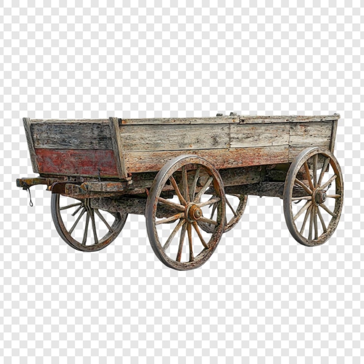PSD gratuit un chariot de bois antique, une relique du passé