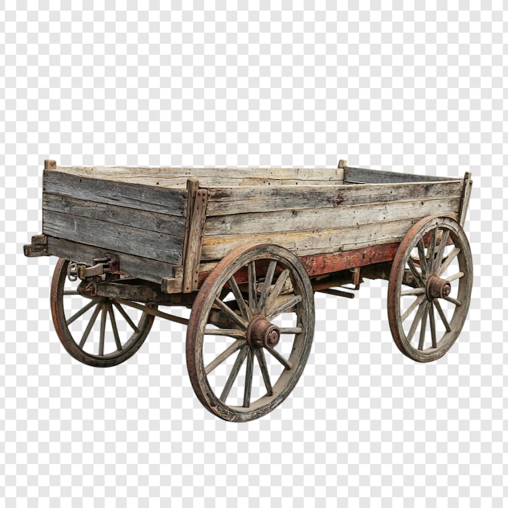PSD gratuit un chariot de ferme en bois antique, une relique rustique du passé