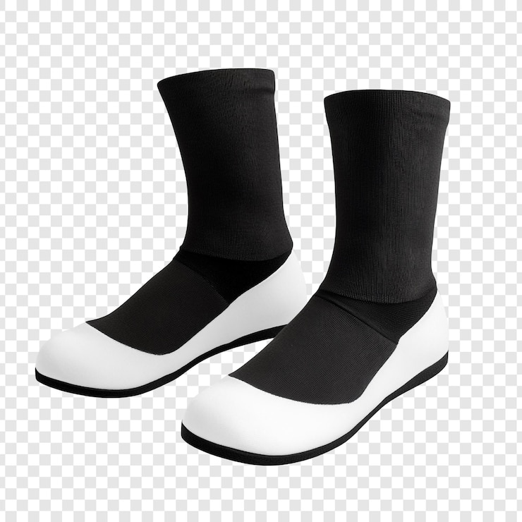 PSD gratuit des chaussettes noires et blanches élégantes un design de chaussures moderne