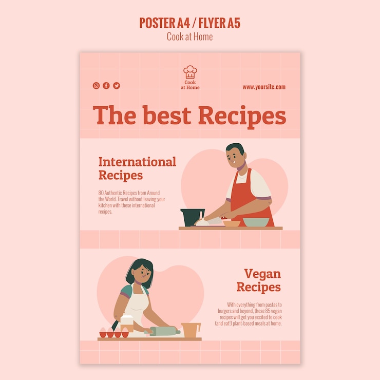 PSD gratuit chef à la maison flyer design