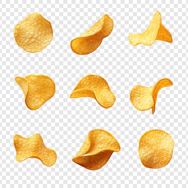 Des chips de pomme de terre croustillantes Une délicieuse collection de collations dorées