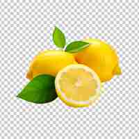 PSD gratuit citron et tranches de citron isolées sur un fond transparent