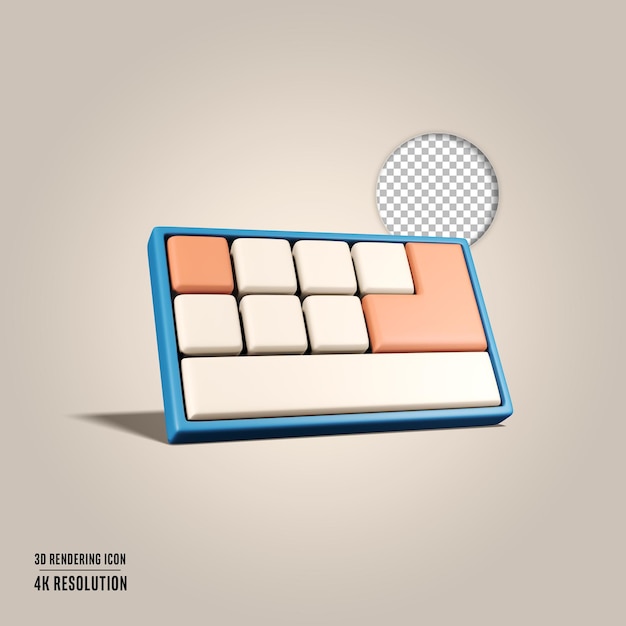 PSD gratuit clavier d'illustration de rendu 3d icône isolé