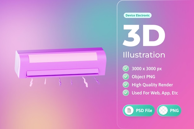 PSD gratuit climatiseur, appareil électronique, 3d, illustration