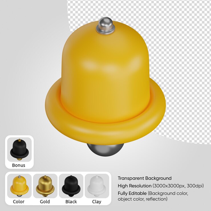 PSD gratuit cloche de notification 3d