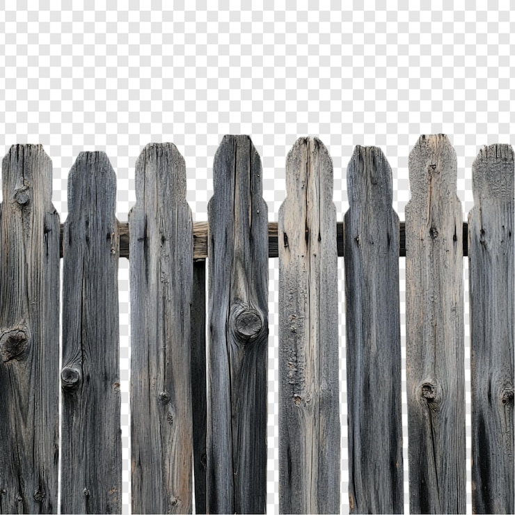 PSD gratuit une clôture en bois rustique, détaillée en gros plan