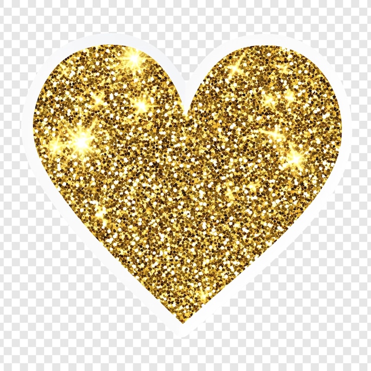 PSD gratuit un cœur doré étincelant, symbole d'amour et d'éclat