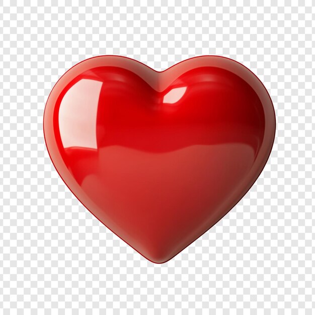 Un cœur rouge brillant, symbole d'amour et d'affection