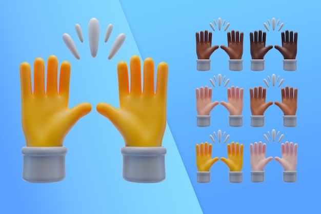 PSD gratuit collection 3d avec les mains louant