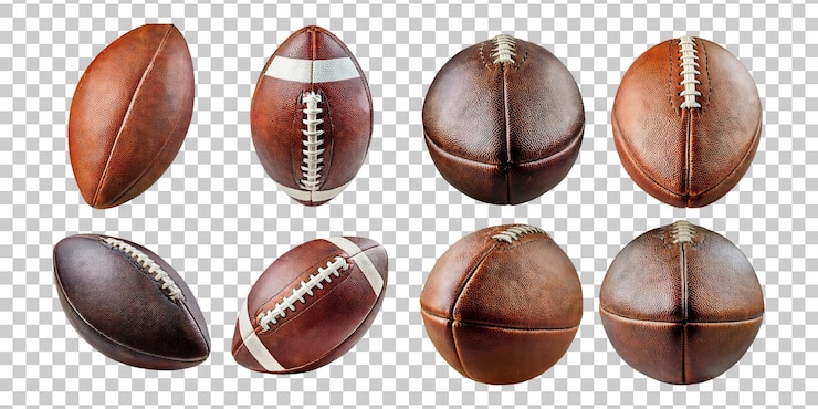 PSD gratuit collection de ballons de football américains d'époque dans divers dessins