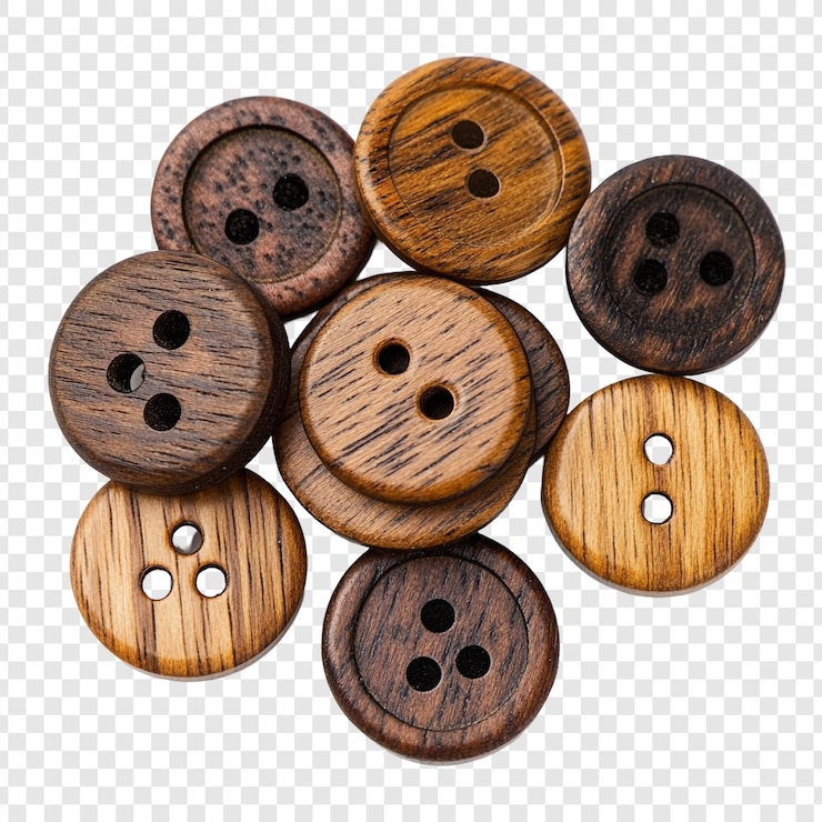 PSD gratuit une collection de boutons en bois