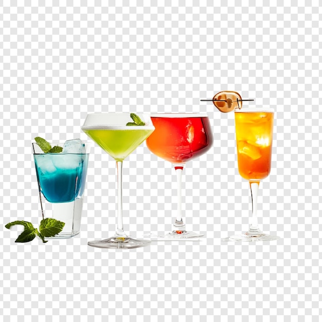 Une collection colorée de cocktails rafraîchissants