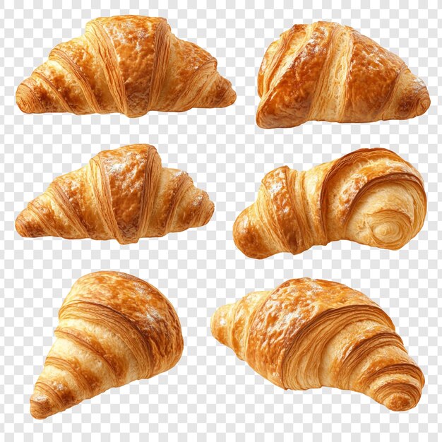 La collection de croissants dorés, une délicieuse friandise de boulangerie