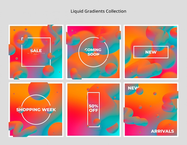 PSD gratuit collection de dégradés liquides