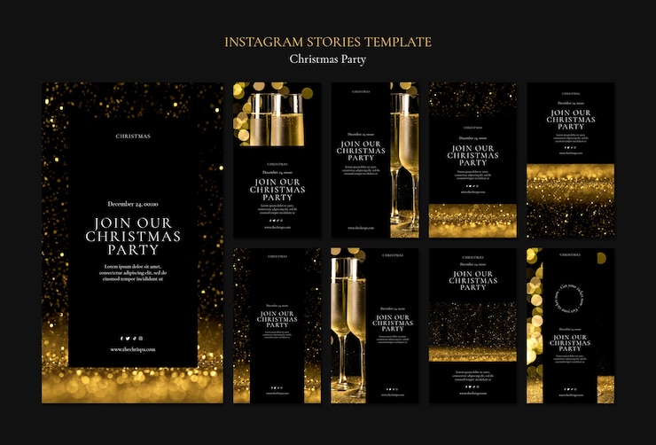 PSD gratuit collection d'histoires instagram de fête de noël